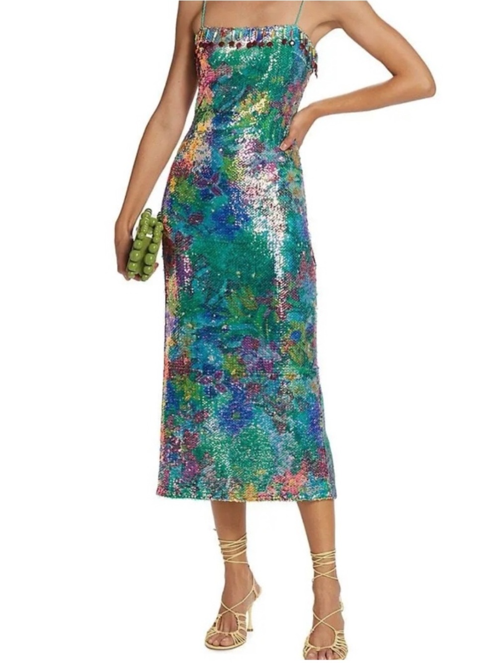 ALEXIS NISHA AIYA
BOTANICAL SEQUIN BEADED DRESS sz Small